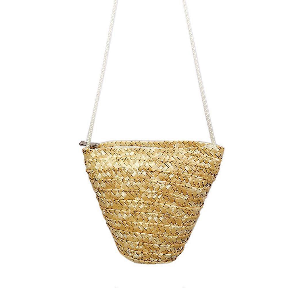 Straw Bag Crossbody Bag for Storing Things 3Pcs Fashion Khaki Style