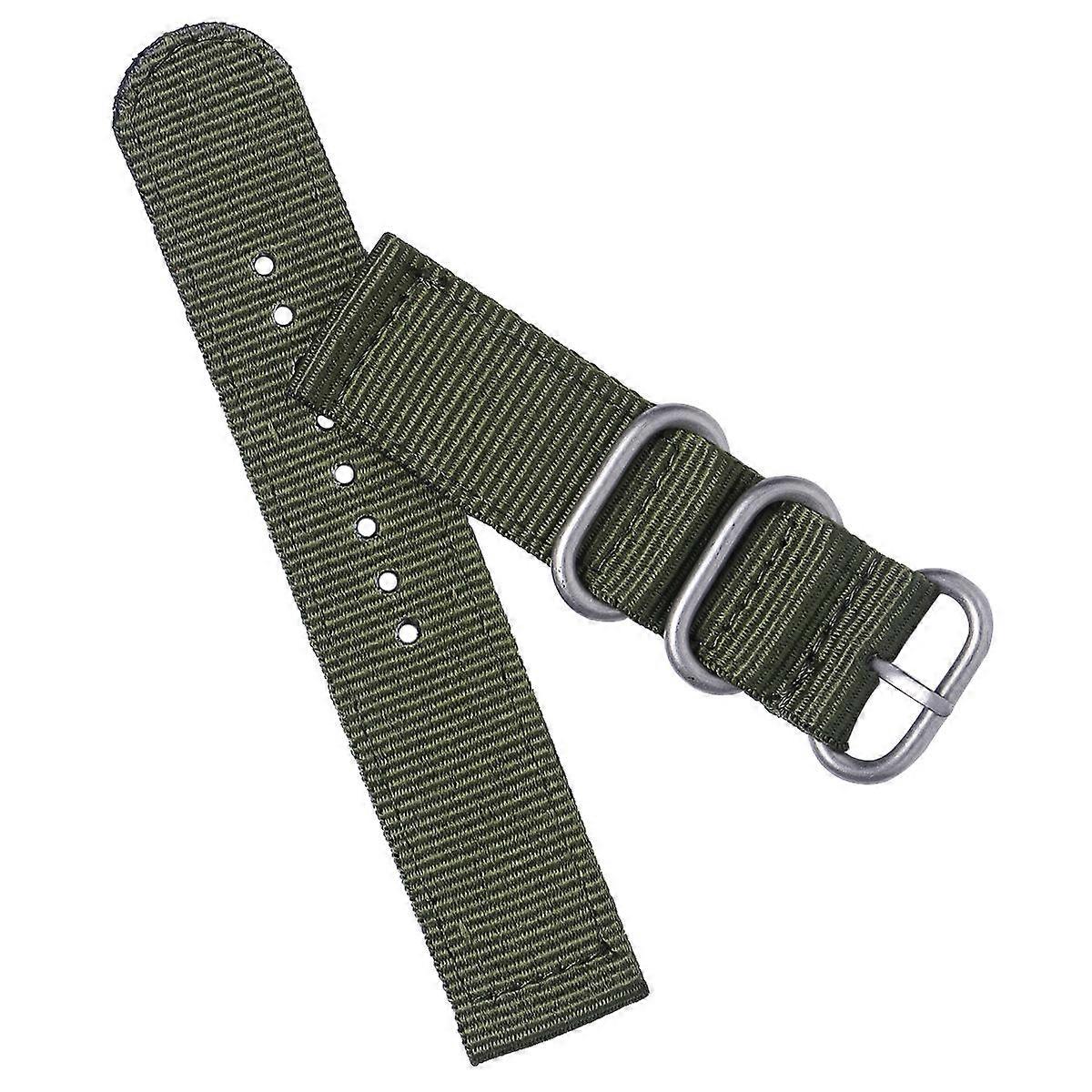 Army Green Nylon Watch Strap for 22mm Durable Watch Band Replacement 2-Joint
