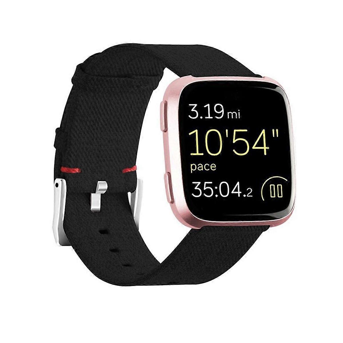 Replacement Canvas Watch Strap for Smartwatch Black
