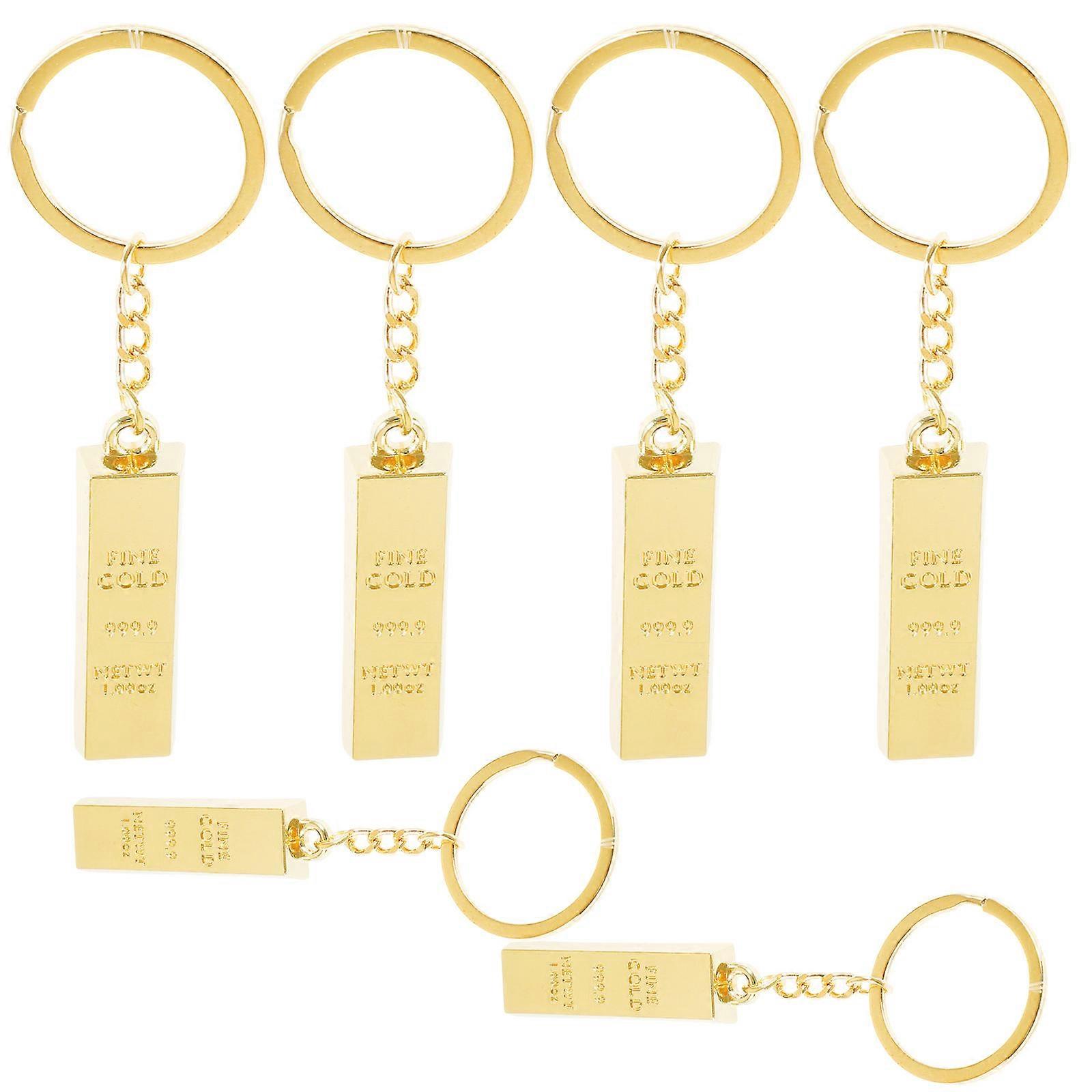 Key Ornament Gold Bar Shape for Decoration 12Pcs Elaborate Key Chains