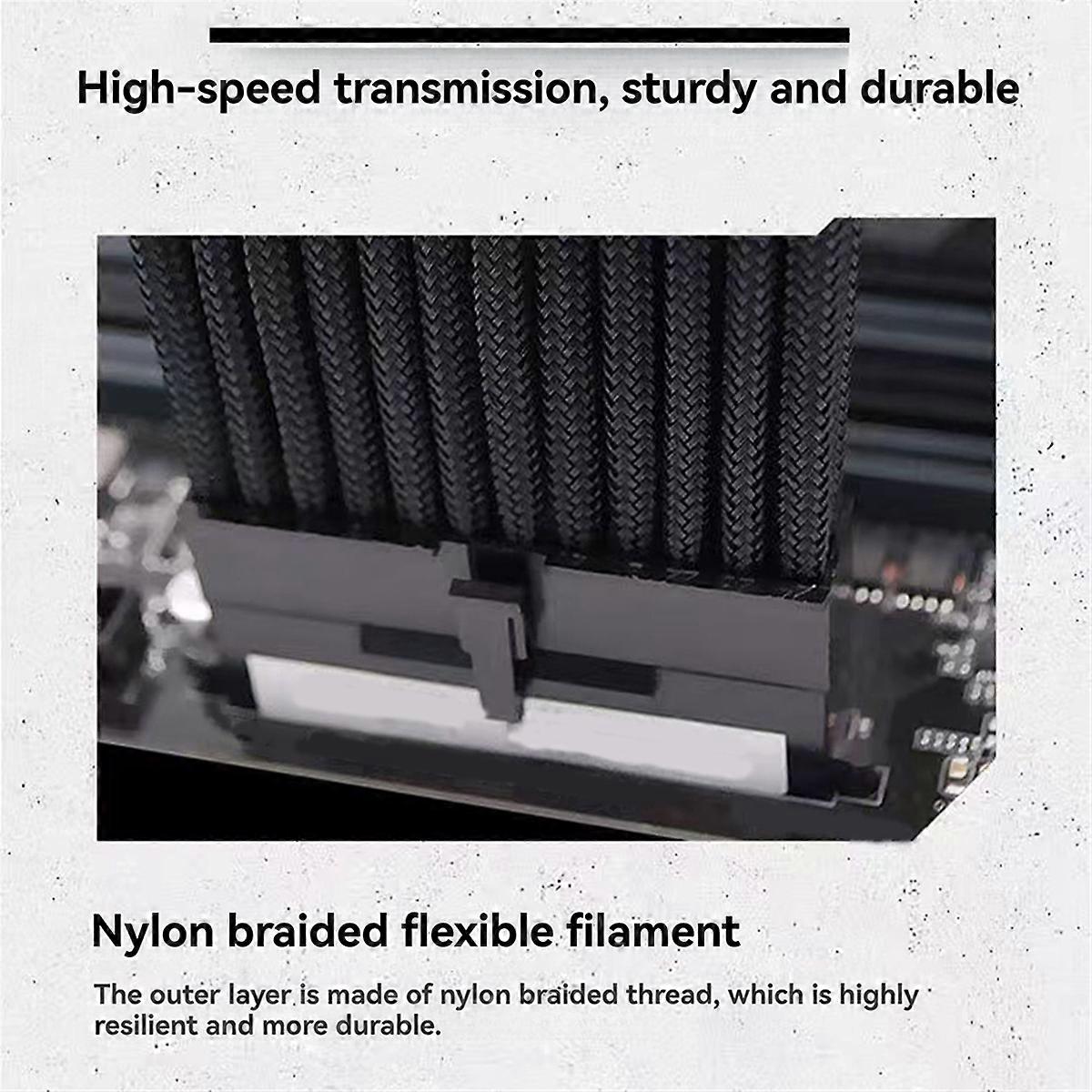 Modular Power Extension Cable Set for Computer Case High Flexibility Efficiency for Computer Cases Mining Rigs White