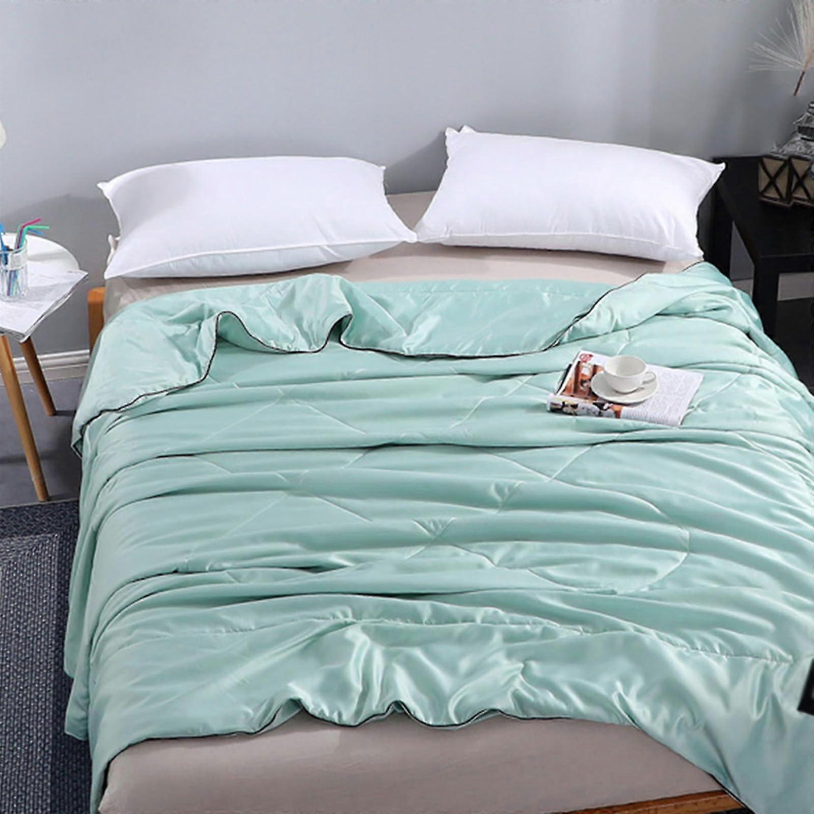 2025 Cool Quilt, Washed Ice Silk Thin Blanket Summer Solid Color Air Conditioning Quilt, Cool Feeling