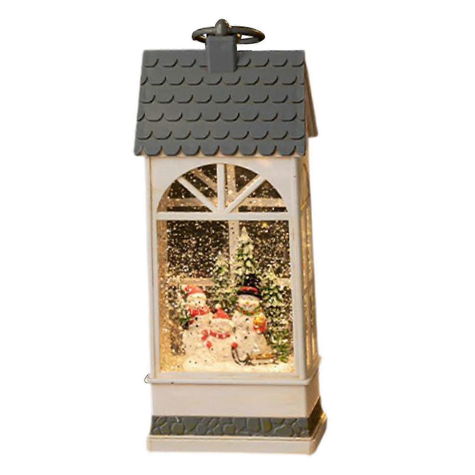 Christmas Snow Globe Lantern Music Box Table Centerpiece for Home Desk Shelf Red Santa Claus