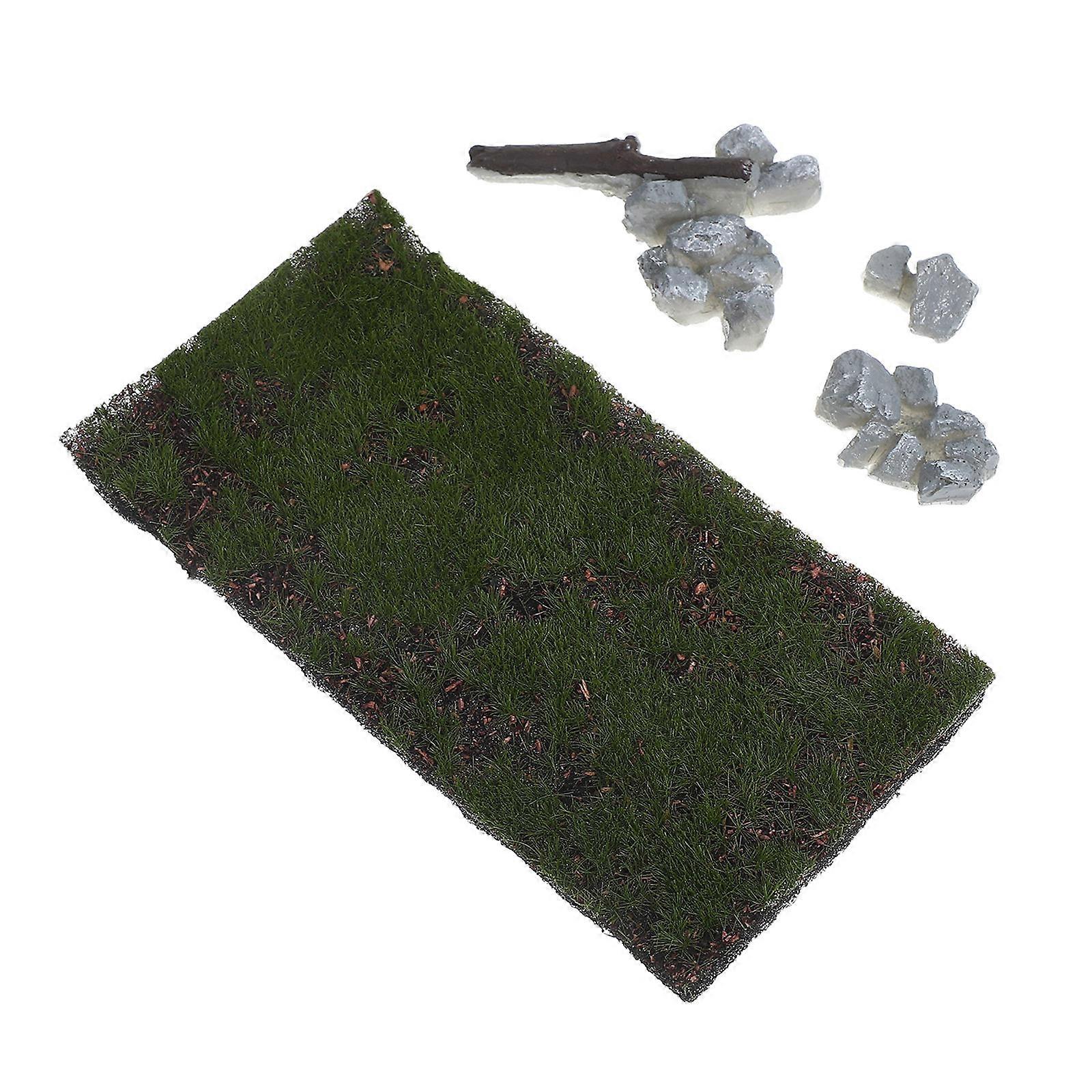 Model Train Scenery Artificial Grass Mat for Sand Table 4Pcs DIY Craft Set