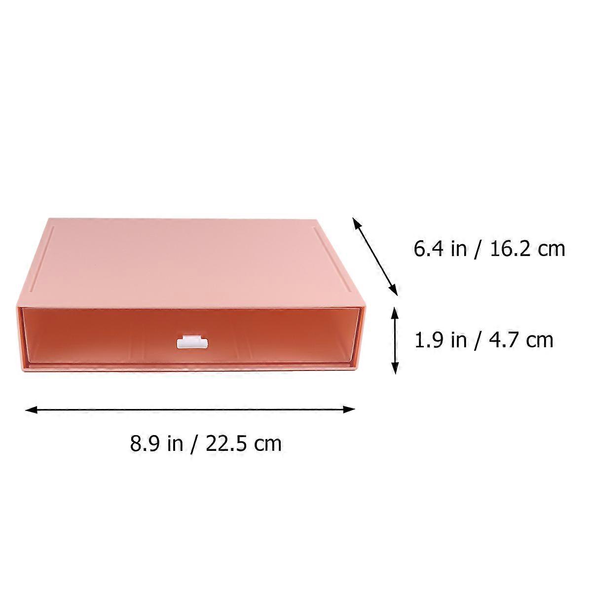 Office Supplies Storage Box Desktop Organizer With Rectangular Shape In Pink 22.5X16.2Cm 1Pack