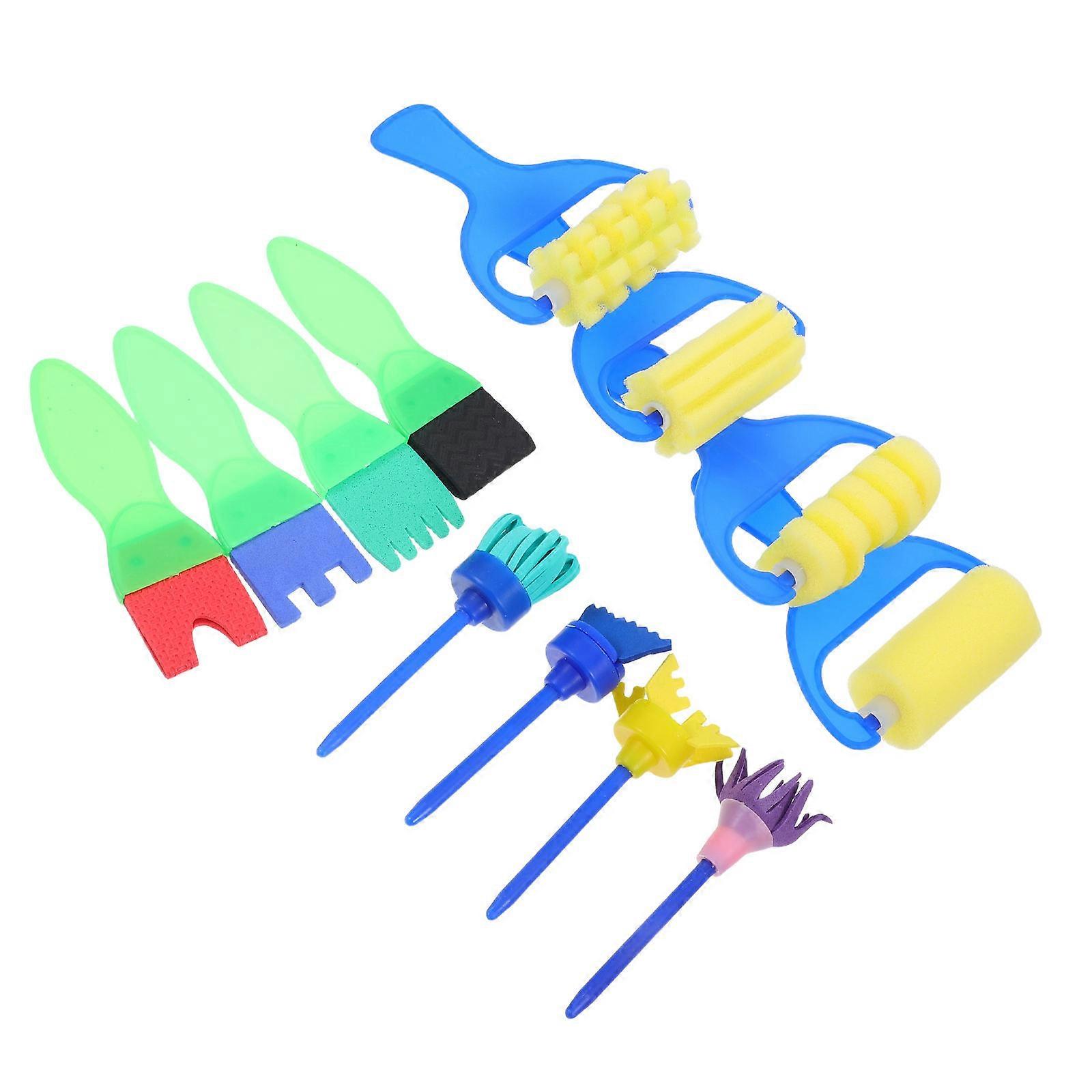 Kids Sponge Painting Brush Set 12Pcs Rollers for Educational Use