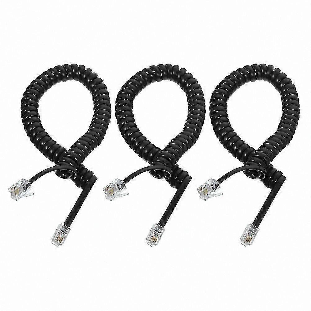 3-Pack Coiled Handset Cables for Telephones