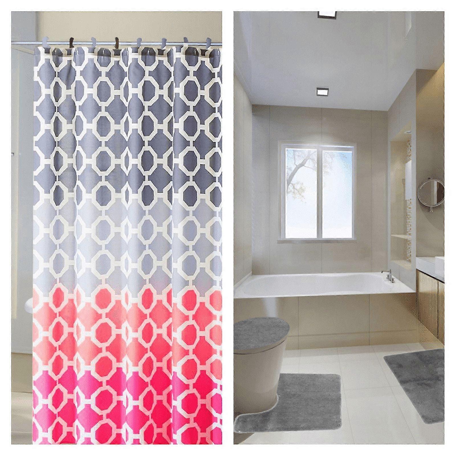 16PC BATHROOM SHOWER COMPLETE SET MATS SHOWER CURTAIN HOOKS NEW MODERN DESING