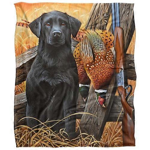 JQ Licensing Jg-Jp Silky Black Labrador Supersoft Blanket