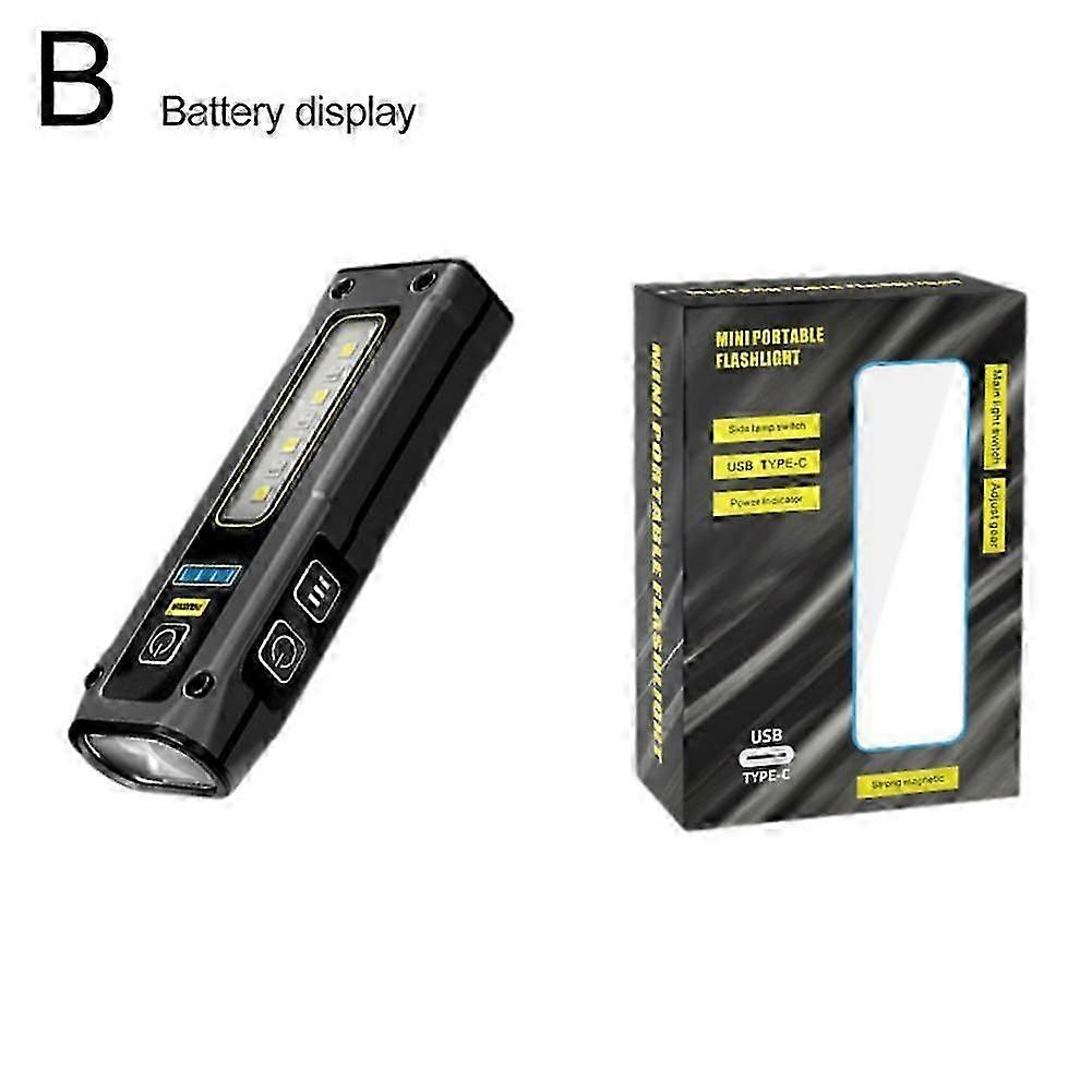 LED Magnetic Warning Flashlight Working Light Multifunctional Light Rechargeable