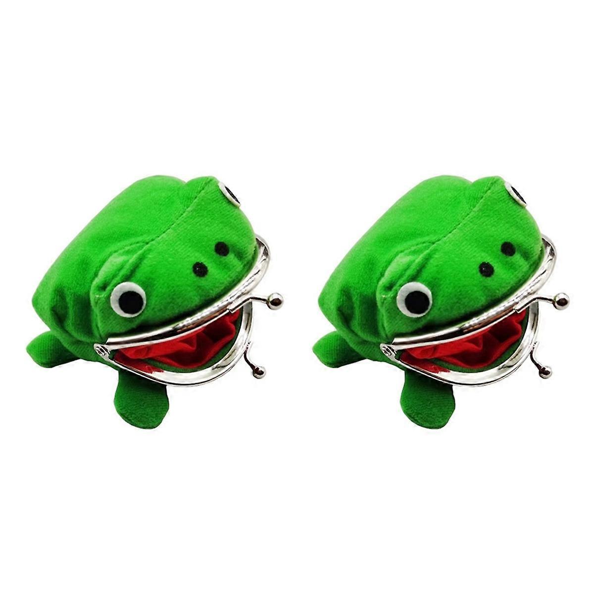 2PC Frog Coin Purse Cartoon Wallet Pouch Animation Modeling Manual