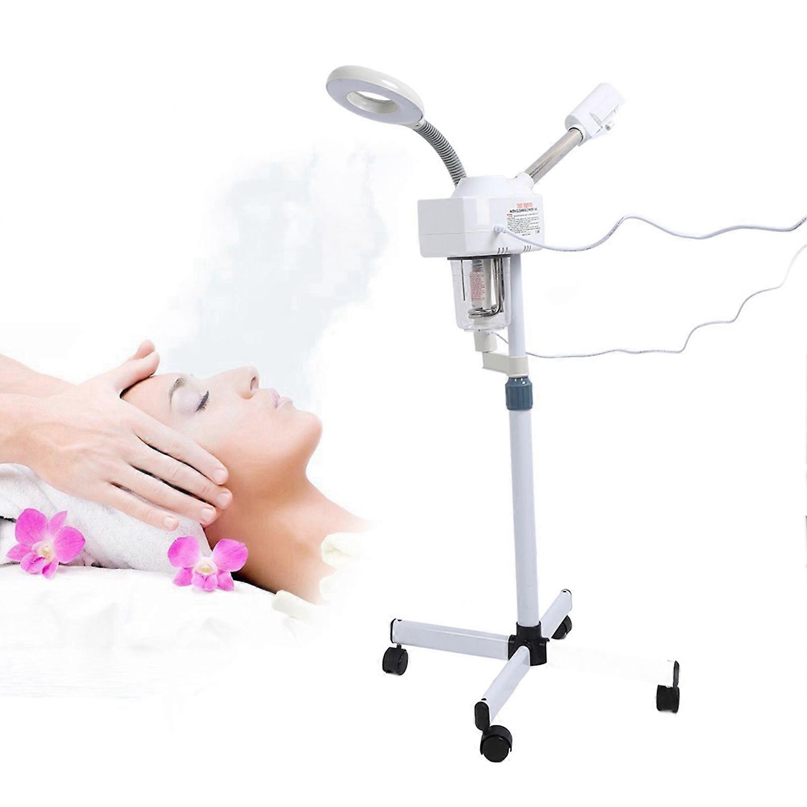 2 in 1 Facial Steamer LED 5X Magnifying Floor Lamp Machine Multifunction Spa Professional Humidifier