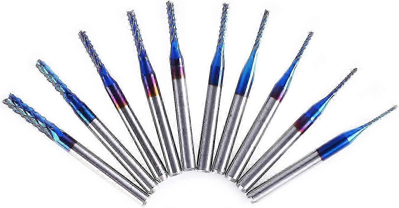 Pack of 10 Router Bits for Carbon Fiber Hardwood PCB SMT
