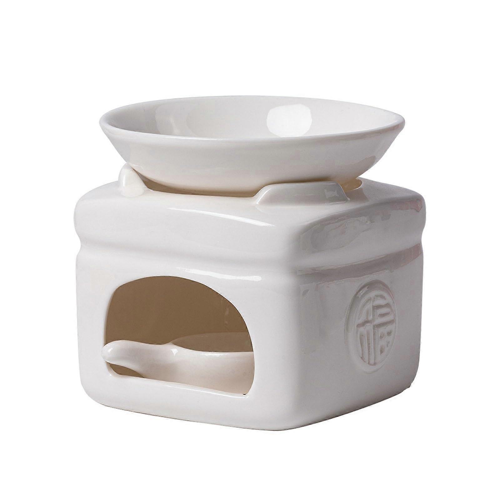 Ceramic Chocolate Fondue Pot Set, Porcelain Melting Pot With Tea Light, Chocolate Cheese Cups, Butter Warmer Pot For Party