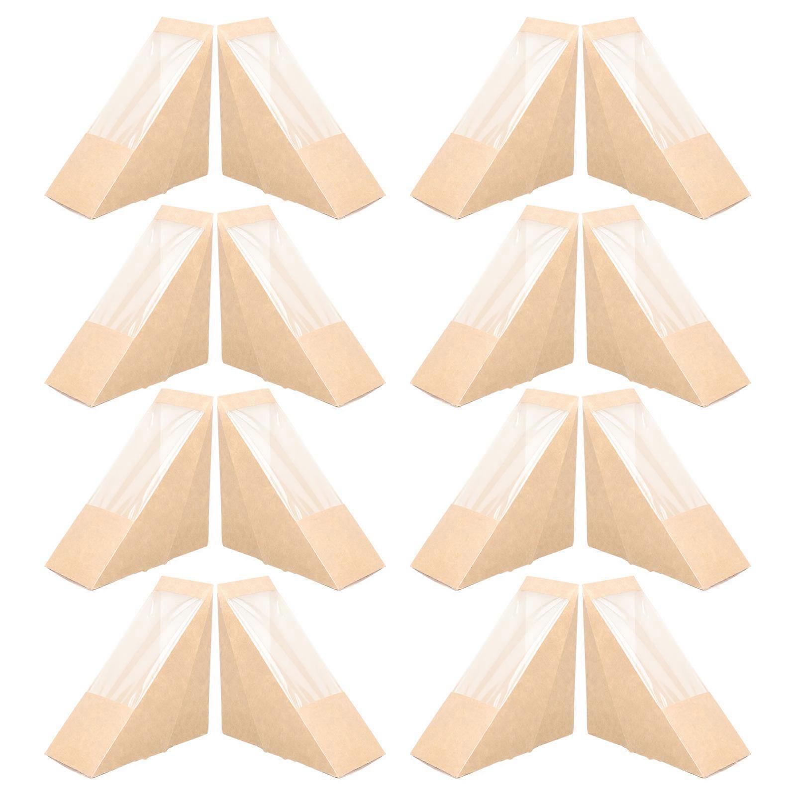 Paper Sandwich Cases Kraft Triangle Sandwich Box for Packing 200Pcs