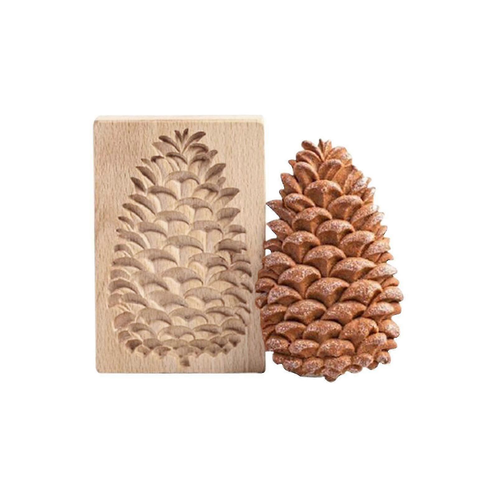 Wooden Pine Cone Shape Biscuit Mold