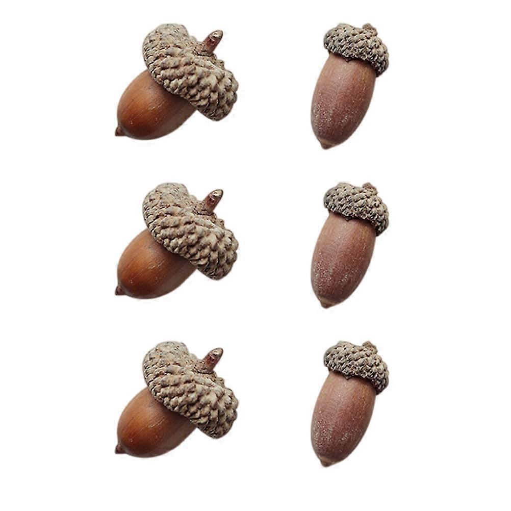 Natural Acorns Photography Props for Table Ornaments 6Pcs