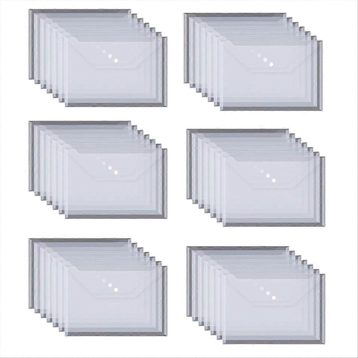50PCS  parent Waterproof Envelope Folder with Buttons, A4 Size, Thickened Plastic Material for S