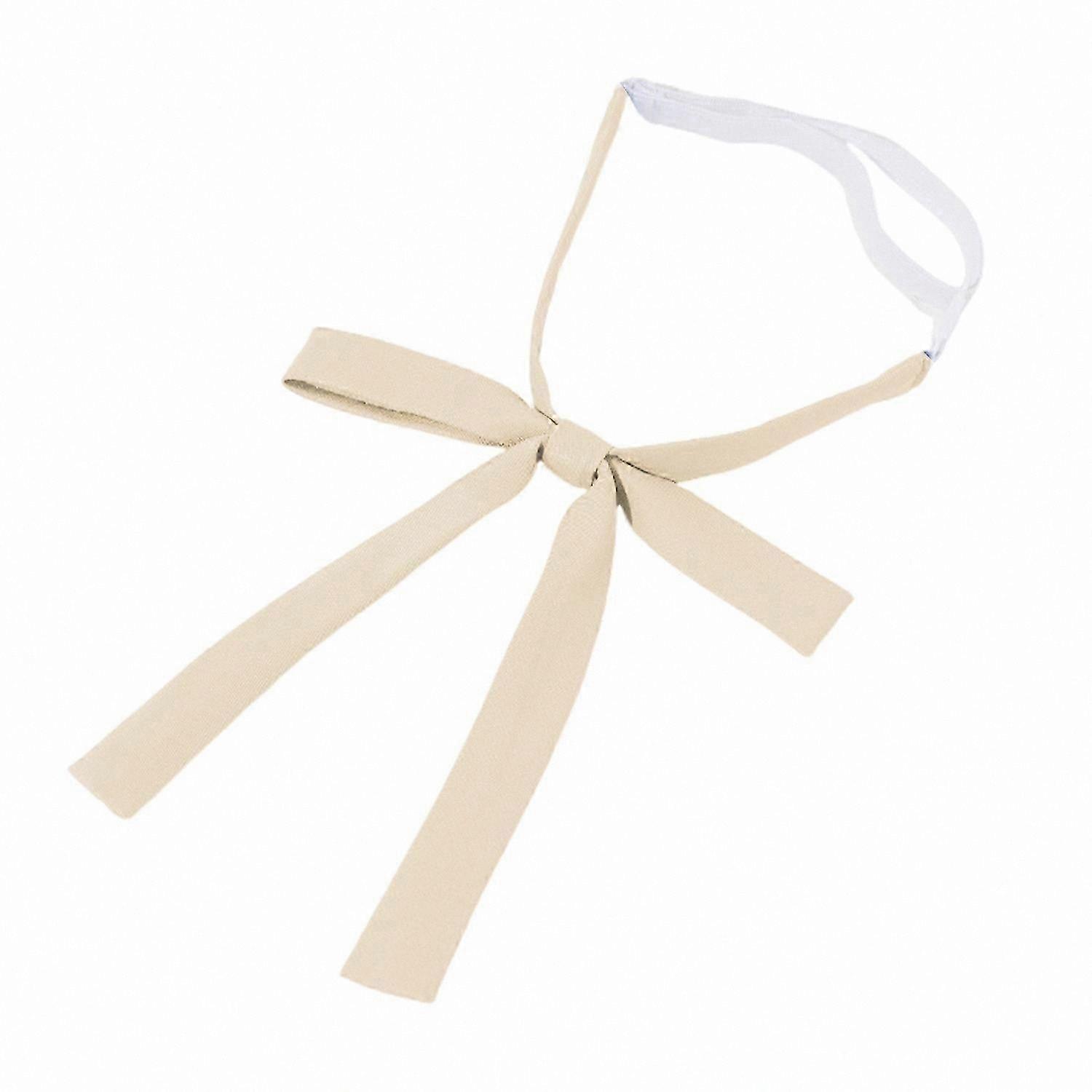Solid Color Adjustable Bow Tie with Elastic Band and Thin Strip Design for Neck Wear