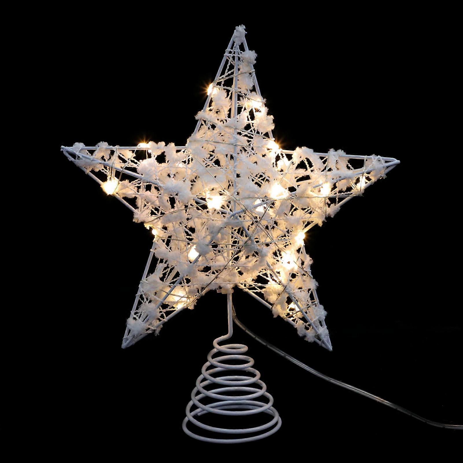 Christmas Tree Lamp Xmas Tree Topper Light for Decor 7Pcs Iron Craft