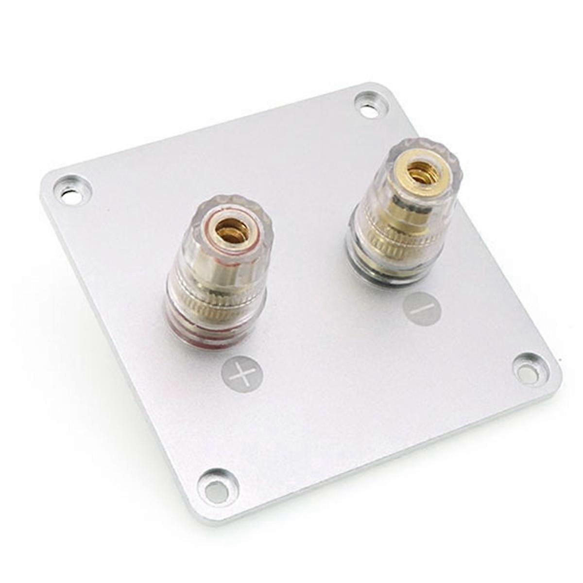2-Bit Audio Speaker Terminal Square Copper Binding Post Loudspeaker Box Wiring Terminal Board 80x80mm Accessories