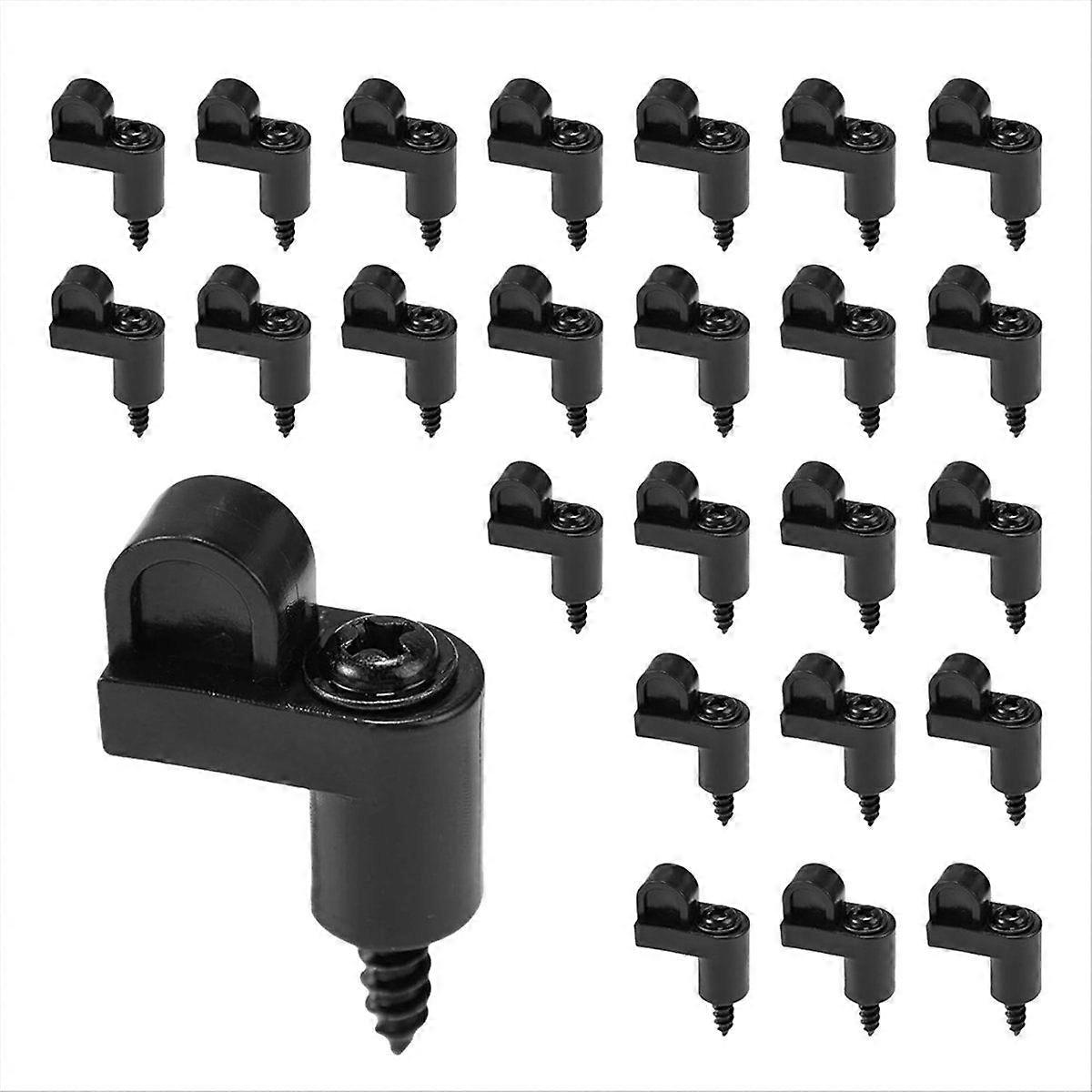 24pcs 3/8 Inch Nylon Window Screen Clips with Alloy Screws for Secure Fastening - Black