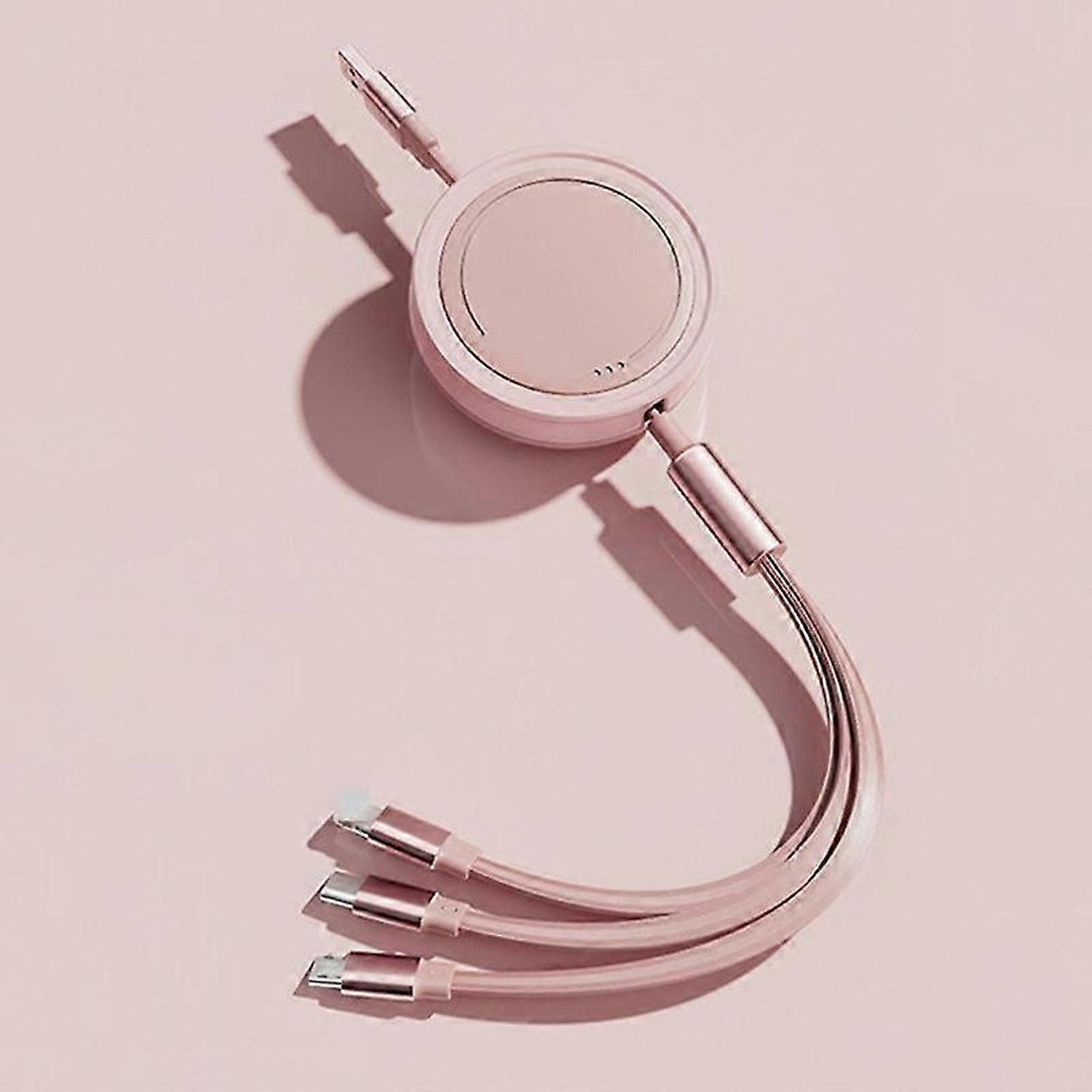 Type C 3 in 1 Type-C/Lightning/Micro USB Retractable Data Cable 66W Fast Charging Cord