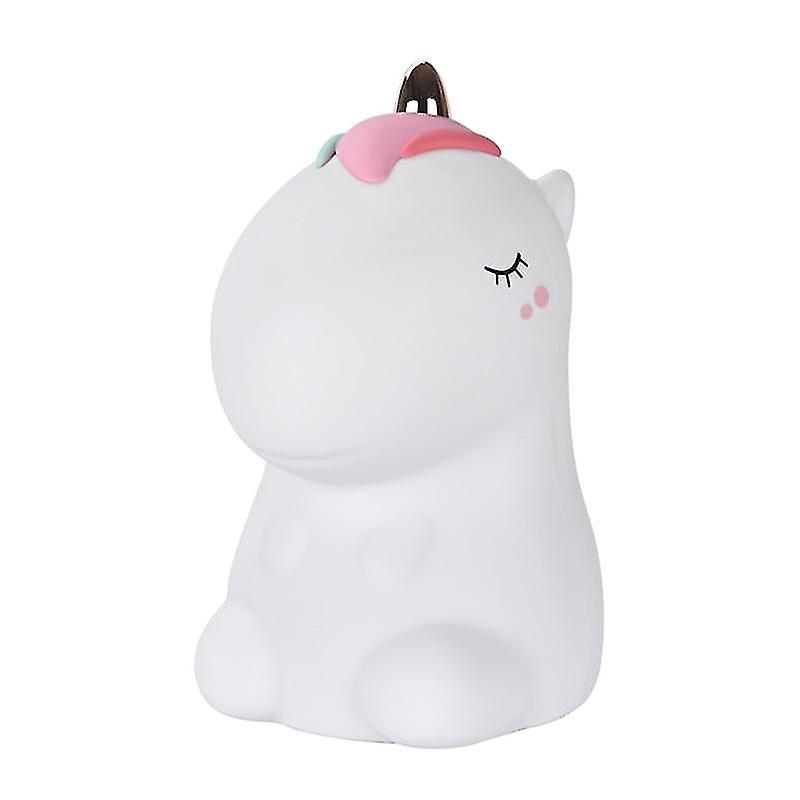 Baby Gift Sets Unicorn Led Night Light Touch Sensor Colorful Usb Rechargeable Cartoon Lamp White