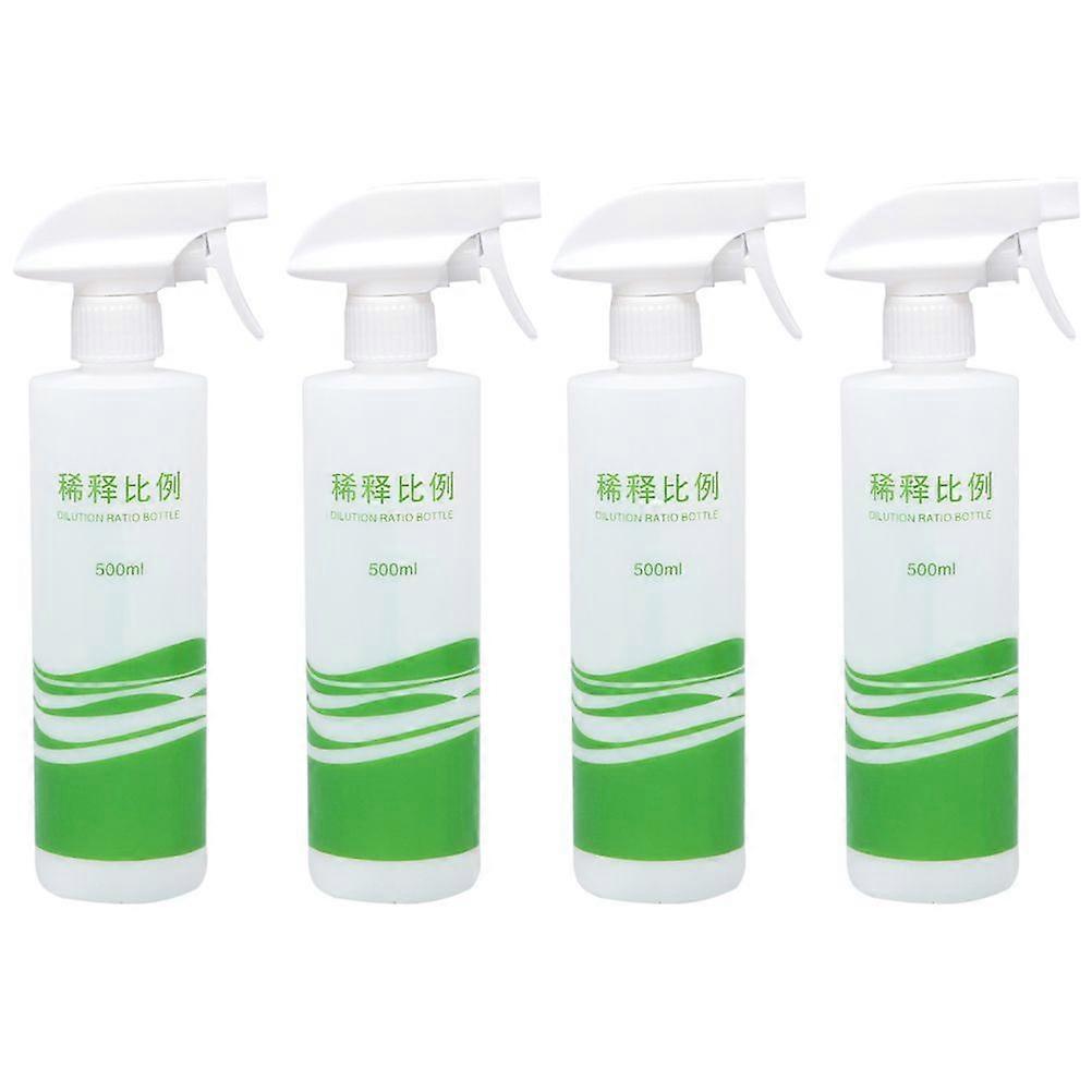 4Pcs 500ml Multi-function Spray Bottles with Dilution Mark Fine Mist Spray Bottles Empty Sprayer for Cleaning Solutions (Random Color)