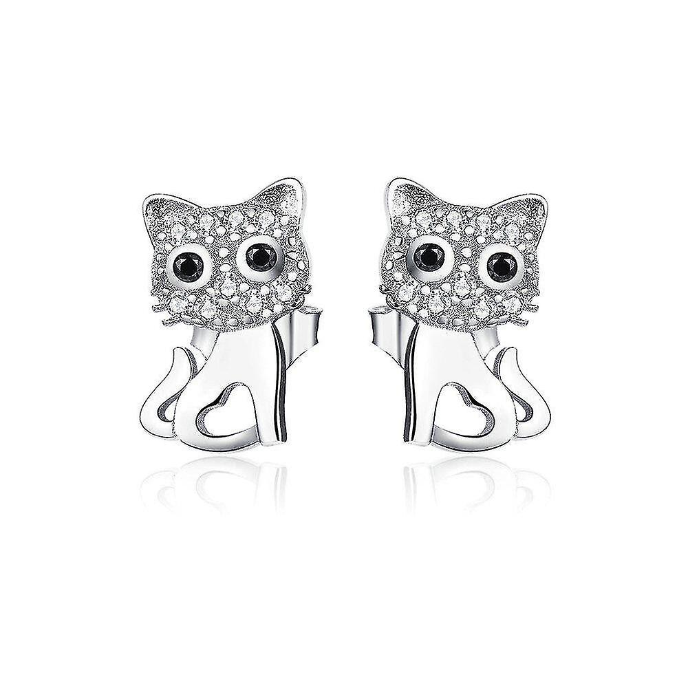 Earrings Cat Jewelry Silver Plating Little Cat Pussy Exquisite Stud Earrings For Women Jewelry