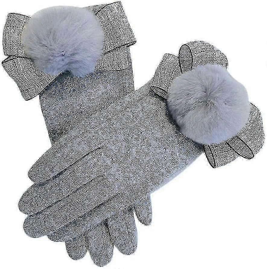 כפפות צמר לנשים סופר רך חם תרמית עמיד בפני רוח