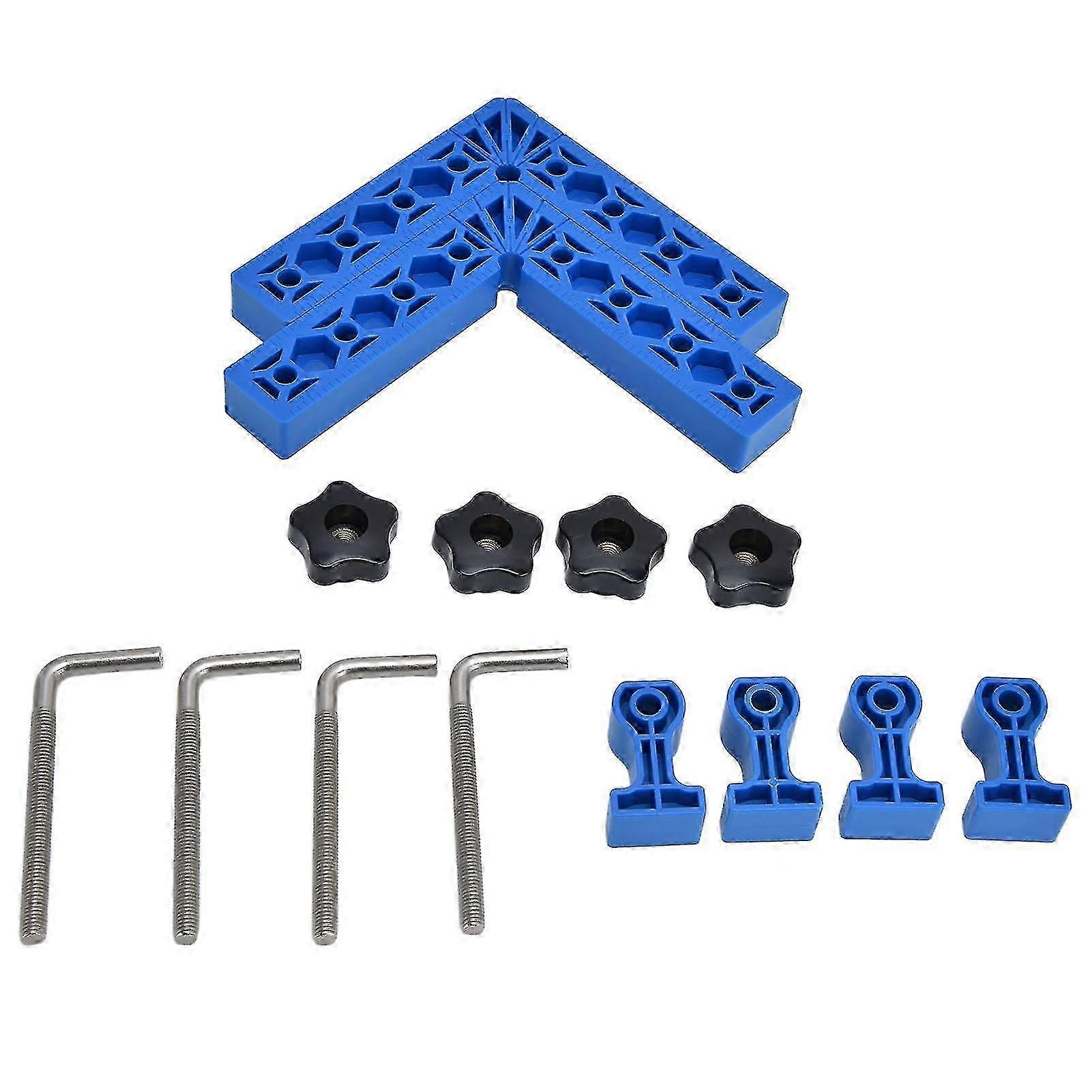 2 Sets 90° Positioning Square LType Right Angle Adjustable Woodworking Splicing Corner Fixture(Blue )