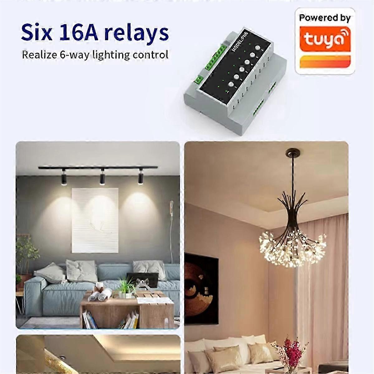 6CH Tuya Smart WIFI 16A Relay Switch Module Power Remote Control Appliance Control Relay Module 110