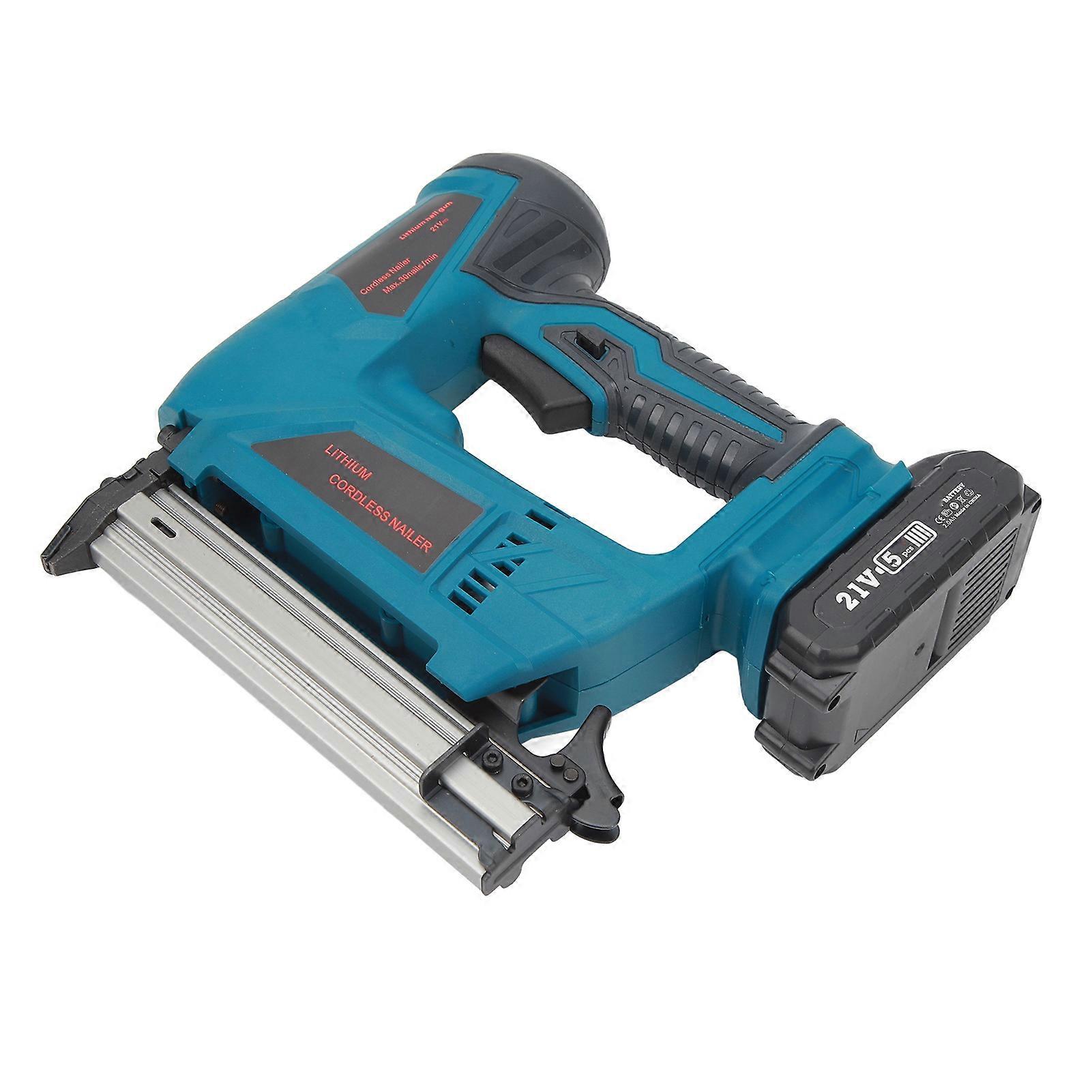 Cordless Brad Nailer Kit with Battery Charger Lithium Electric Nail Gun Binding Furniture Frames Woodworking Tools F30C EU Plug 100‑220V 