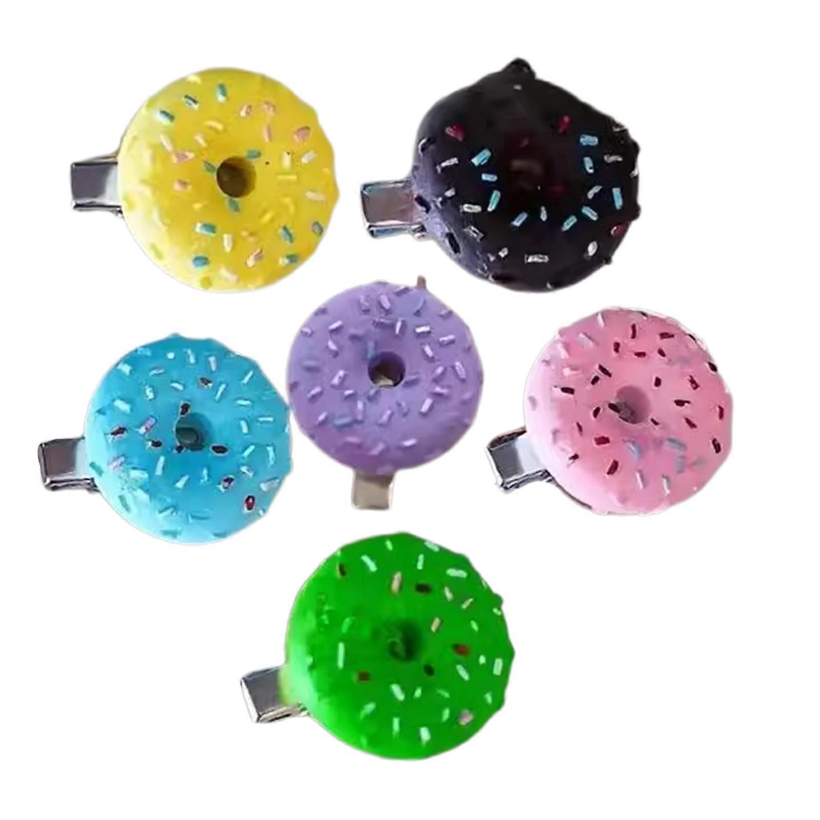 6PCS Fun Resin Bakery Hair Clip Birthday Party Hair Decors Comfortable Wear School Event Family Matching Accessories  Random color