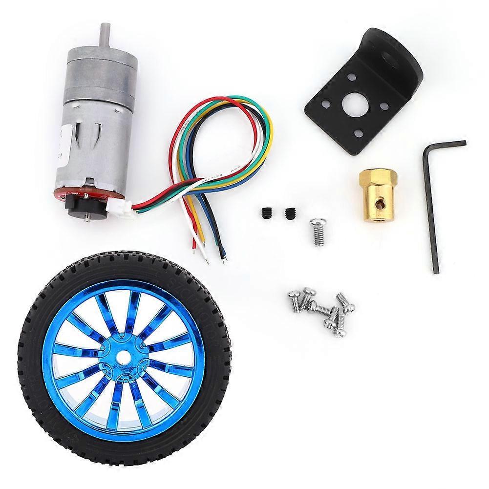 DIY Encoder Gear Motor with Mounting Bracket 65mm Wheel Kit for Smart Car Robot DC6V
