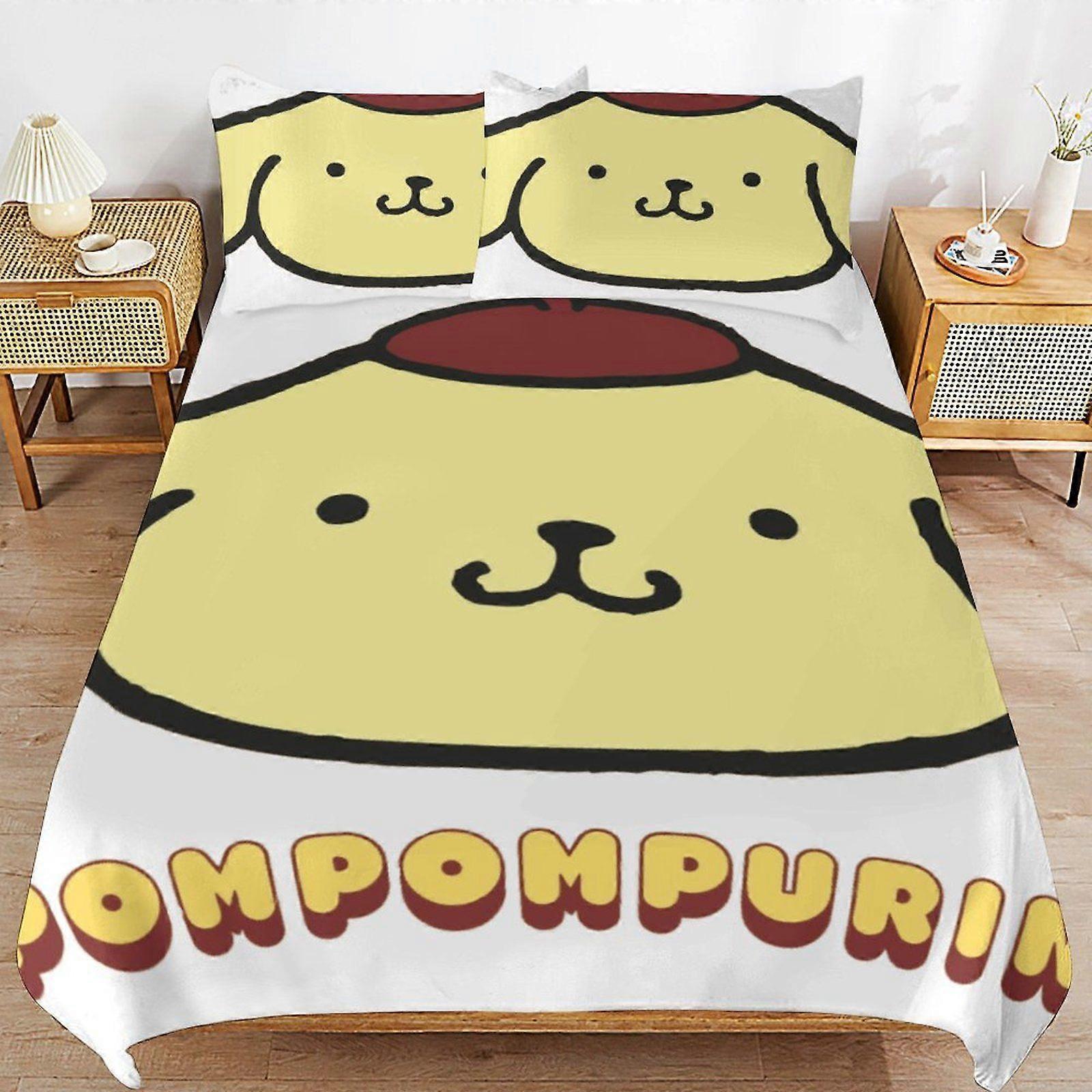w554 Pompompurin Practical Zip Design Smooth Touch Soft Finish Long Use Duvet Cover Sets for Everyday Rest m554