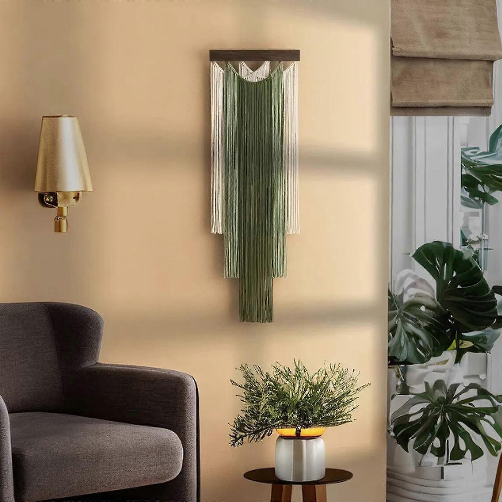 Macrame Wall Hanging Backdrop Decoration Bohemian Chic Woven Tapestry Art for Sofa