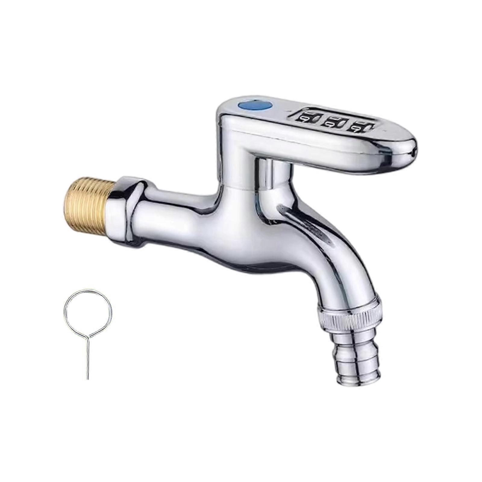 Winterized Outdoor Tap Passwords Protects Security Lock Freeze Resistant Design High Volumes Output for Household Use  silver