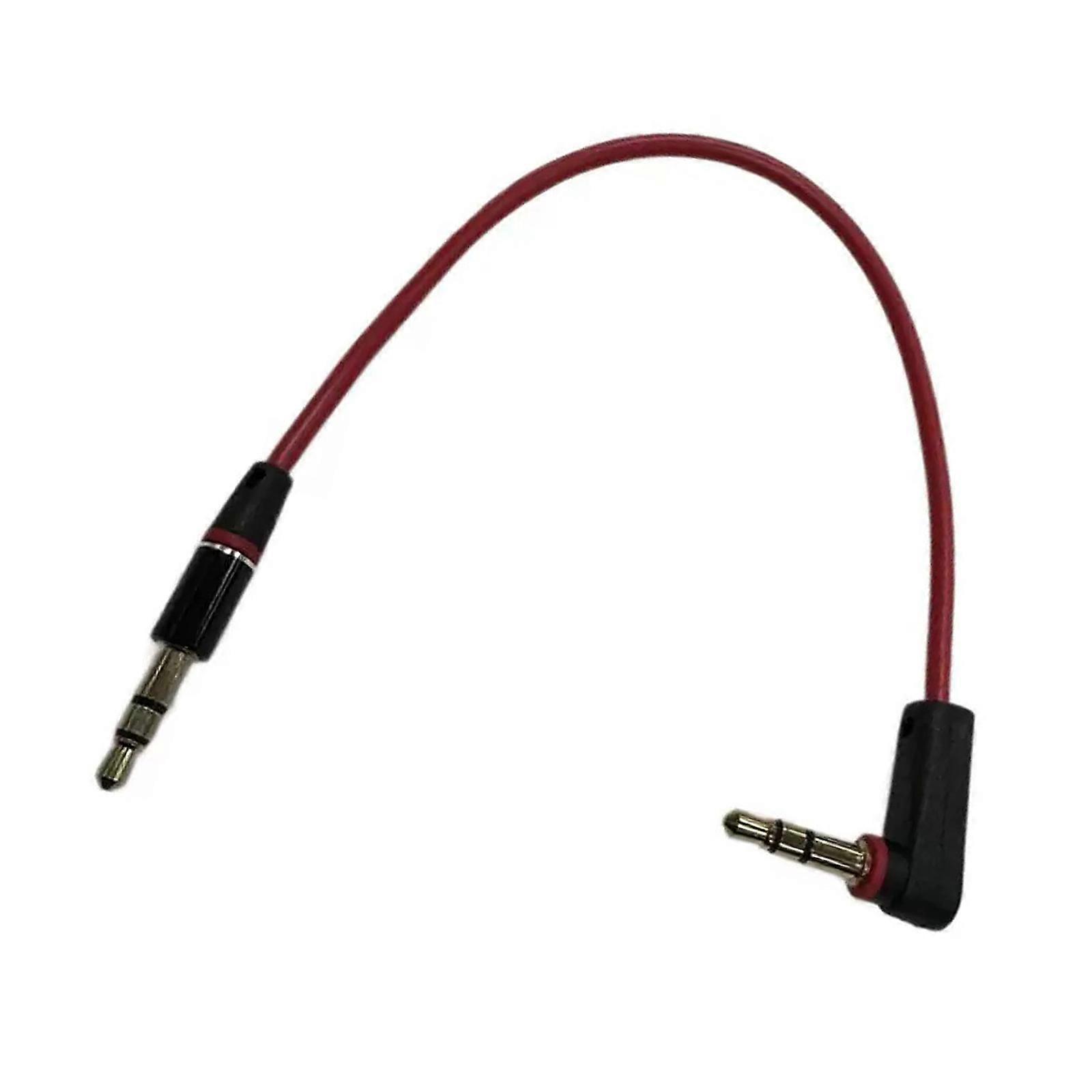 Portable Short Auxiliary Cable Angled Connectors Nylon Braided Shielding Universal Device Compatibility Multicolor