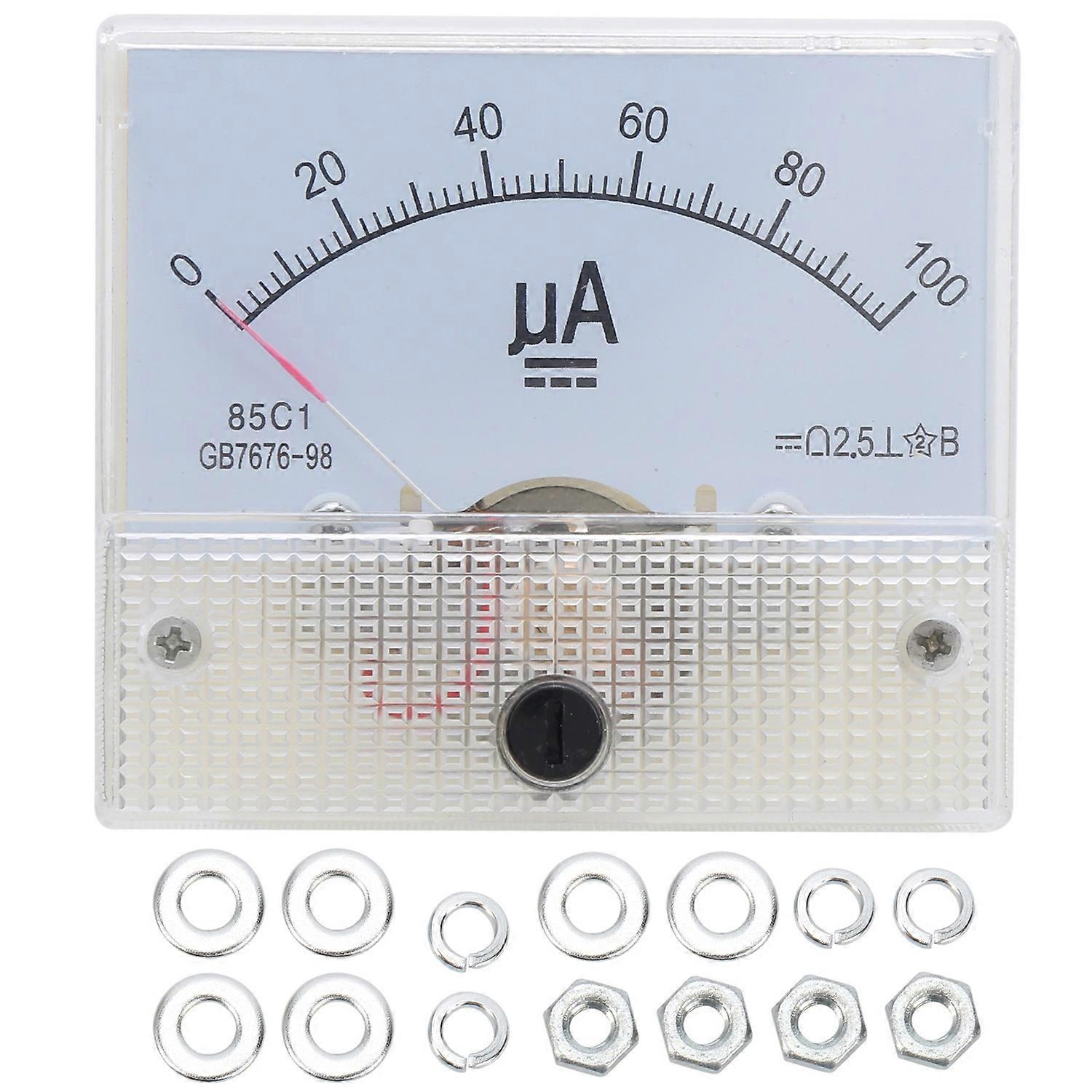 85C1 DC 0~100UA Pointer Type Ammeter Analog Current Panel Meter Measuring Instrument