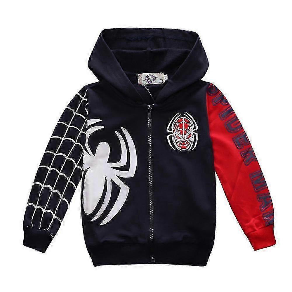 Superhero Spider-man Print Zip Hoodie Jacket Coat Toddler Kids Boys Cartoon Long Sleeve Casual Hooded Top Outerwear Xmas Birthday Gift -NMAO