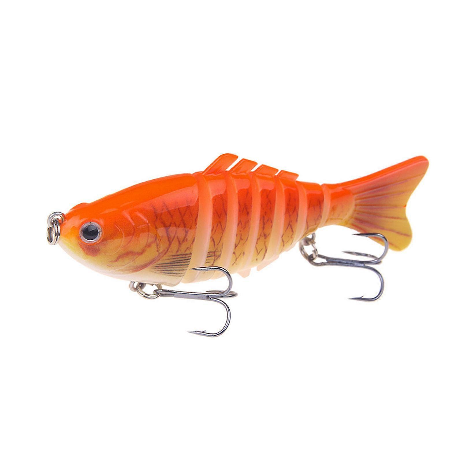 Multi Jointed Swimbaits 10cm Fishing Lure 7 Segment Artificial Hard Baits Swimming Lures with Treble Hook for Trout Multicolor