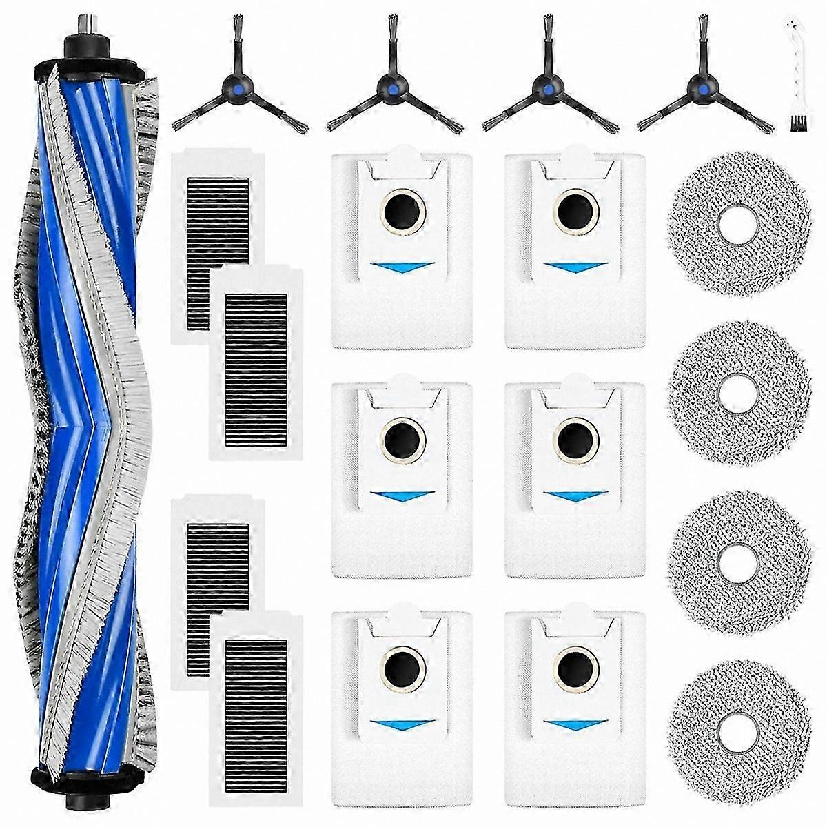 Replacement Parts for Robot Vacuum Cleaner: Main Brush, Side Brush, HEPA Filter, Mop Cloth, Dust Bags-Compatible with Multiple Models