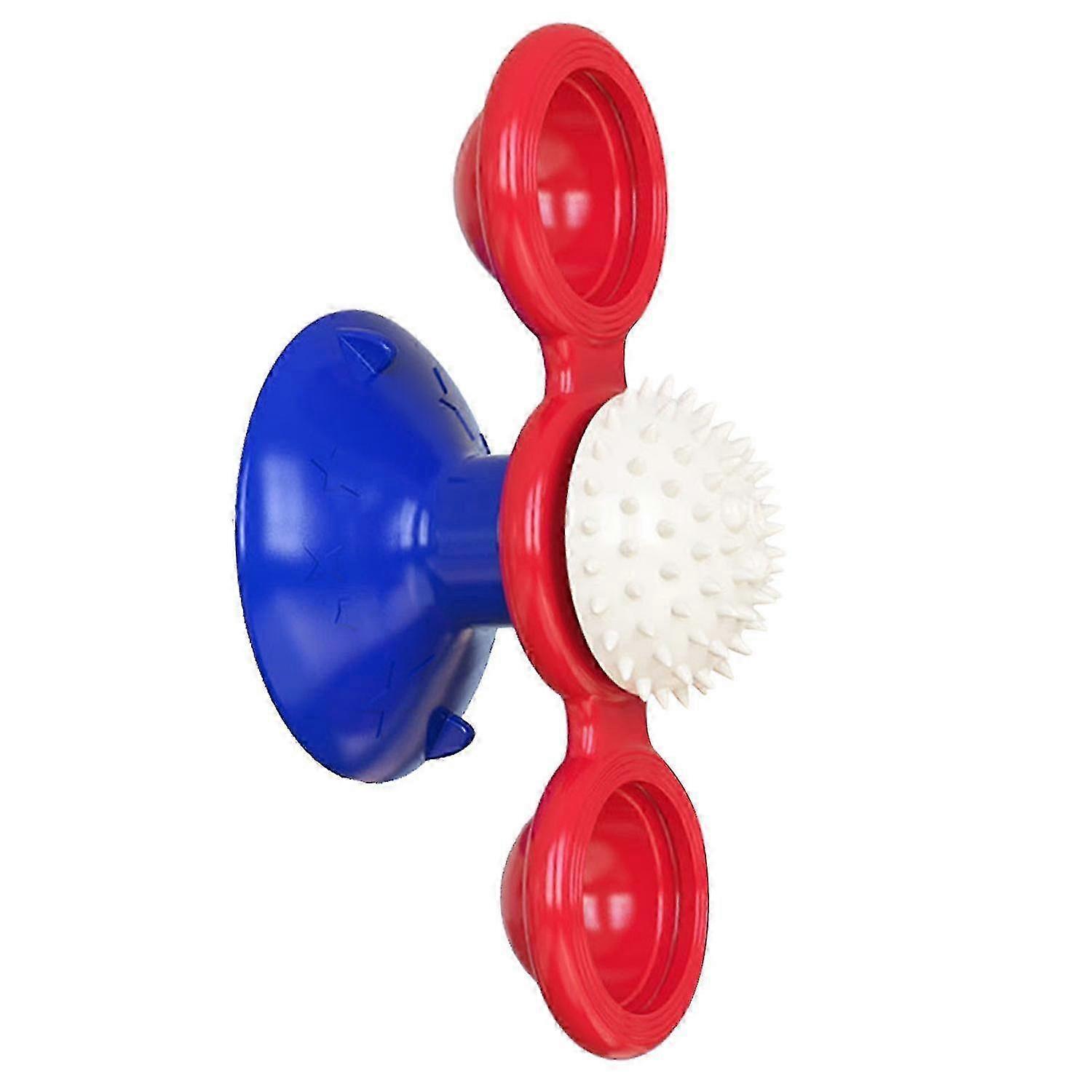 Windmill Cat Toy Rotating Interactive Multifunctional Kitten Comb Toy for Wall Door Blue