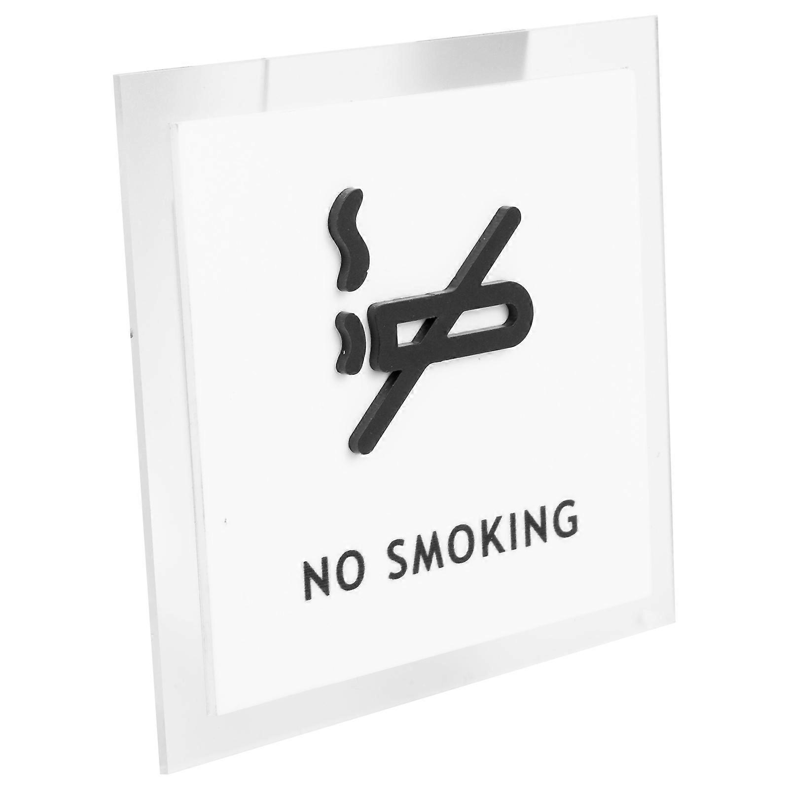 No Smoking Indicator Acrylic Sign for Public Display White Board