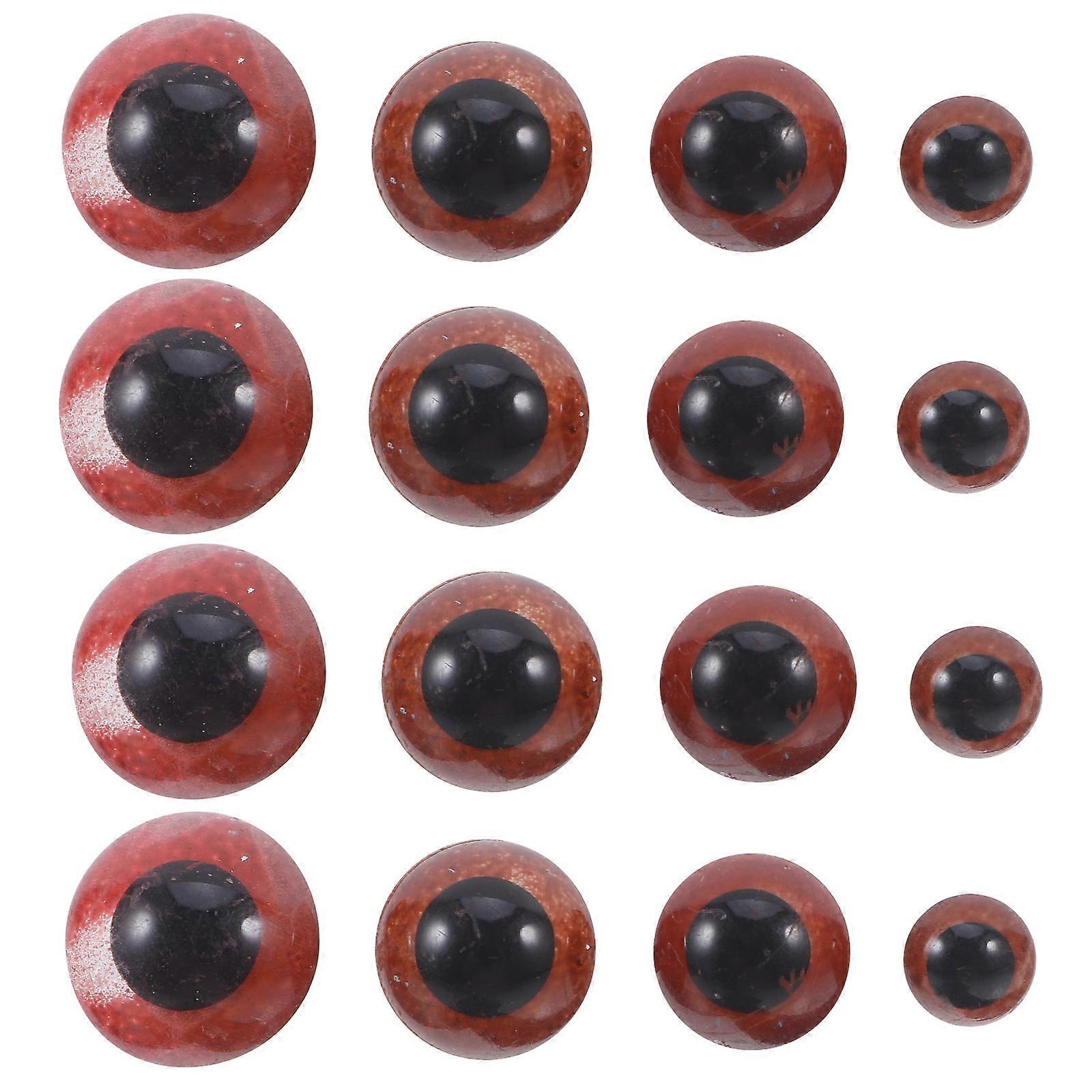 Plastic Brown Safety Eyes for Craft Doll Making with Washers 100Pcs