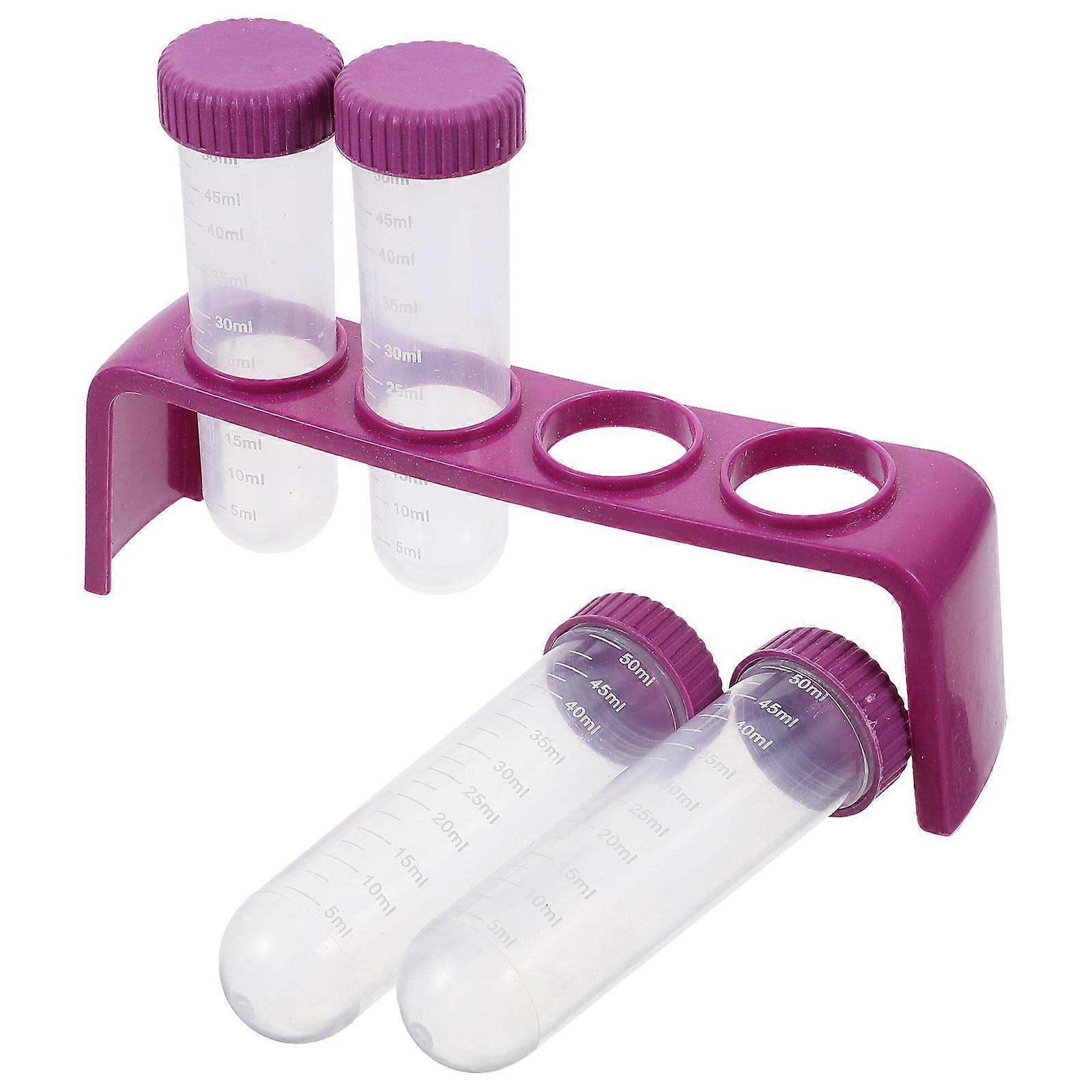 Four Hole Test Tube Rack for Scientific Experiments 1Set with Lab Tubes