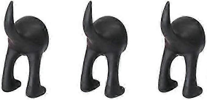 Decorative wall hangers for purses - set of 3 dog tail shaped hooks
