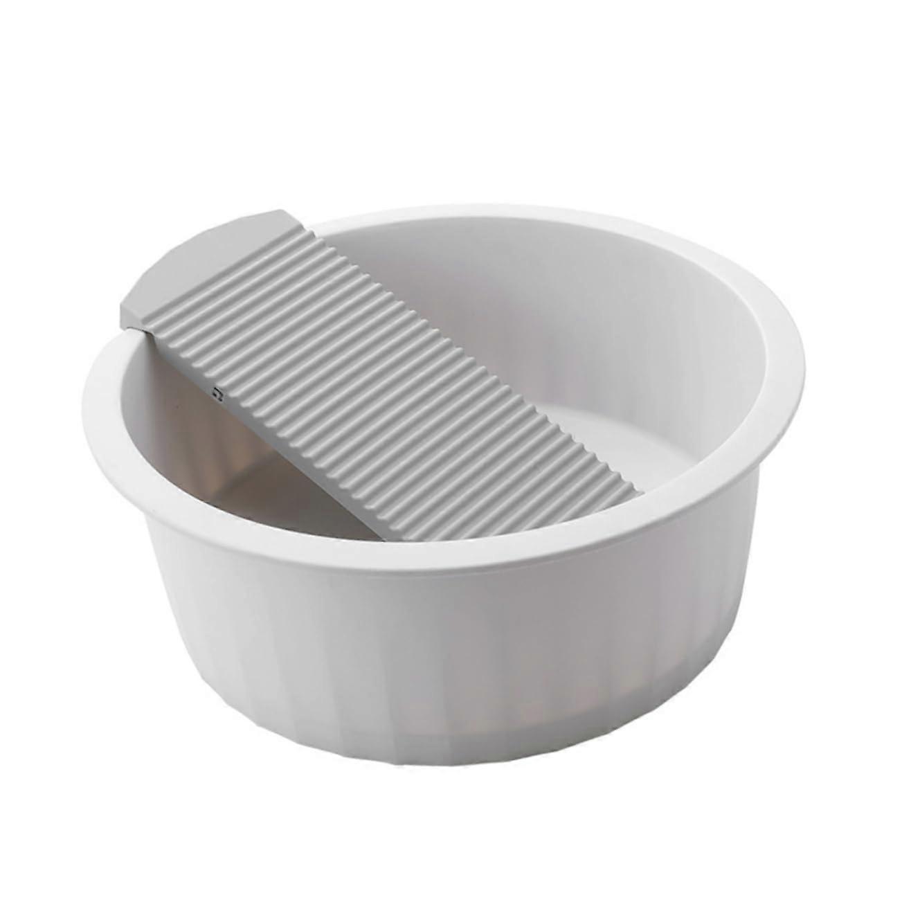 Collapsible Wash Basin with Nonslip Scrub Board for Laundry, Camping and Multipurpose Cleaning